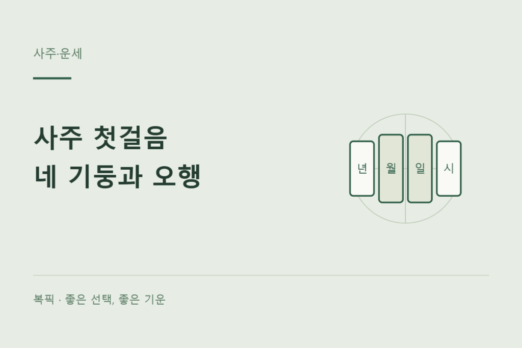 사주가 처음이라면: 네 기둥과 오행부터 이해하기
