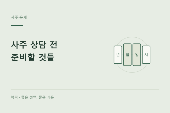 사주 상담 전 준비할 질문과 개인정보 확인 목록